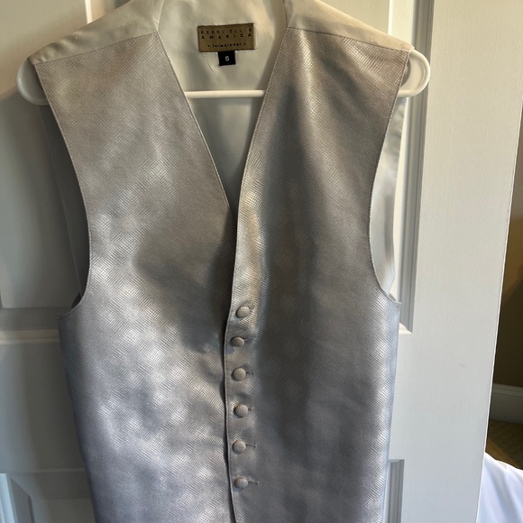 Perry Ellis Silver Vest and Tie Size Small - Picture 3 of 5